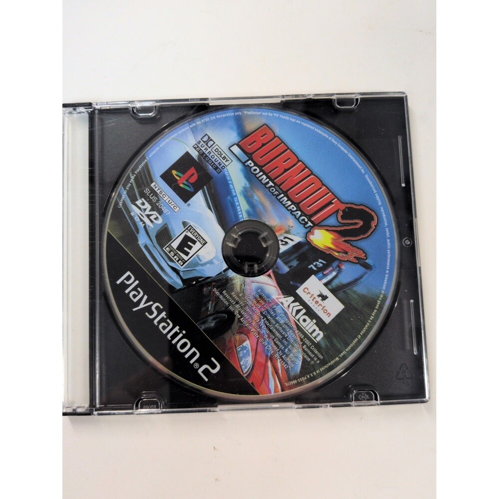 Burnout 2: Point of Impact (Sony PlayStation 2, 2002) PS2 Disc Only Works Great!